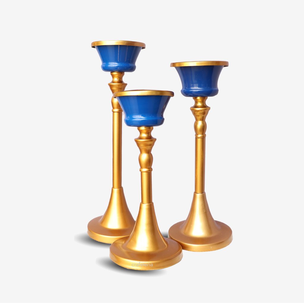 Blue Gold Candlestick Holder for Sale Australia