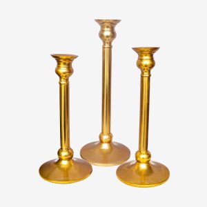 Celestial Trinity Gold Candle Holder Set