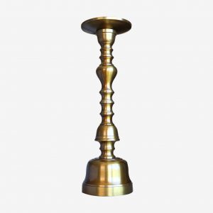 Grand Bell Shaped Antique Finish Candle Stick Holder