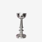 Short Radiant Silver Plated Chalice Candlestick Holder